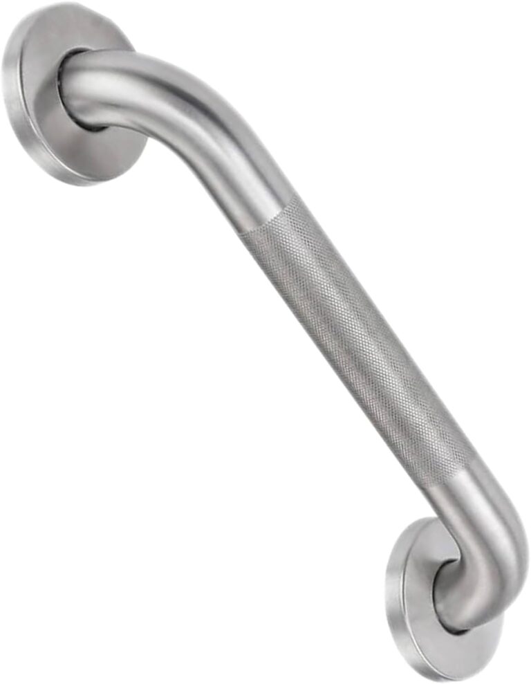 12 Inch Shower Grab Bar for Seniors,1.25'' Diameter 304 Stainless Steel Heavy Duty Anti-Slip Bathroom Safety Handicap Grab Bar for Shower, Bathtub & Toilet Support, Wall Mounted, Supports 500lbs