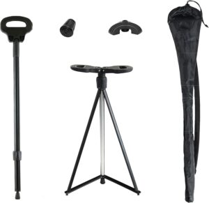 XXL Portable Walking Cane with Seat...
