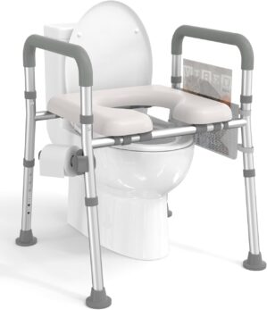 HOMLAND Raised Toilet Seat with Han...