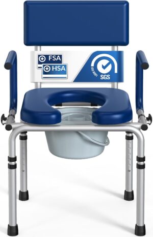 Drop Arm Bedside Commode, Commode T...