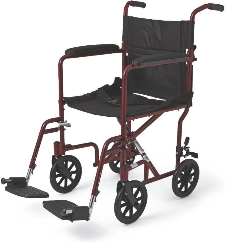 19" Ultra Lightweight Transport Bariatric Wheelchair Color: Red