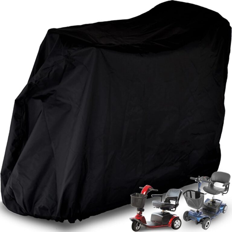 Valchoose 48"L x 22"W x 38"H Upgraded Mobility Scooter Storage Cover, 420D Oxford Fabric Scooter Weather Cover, with Waterproof Strip, Water Resistant, Anti-UV, Heavy Duty, Storage Bag (Black)