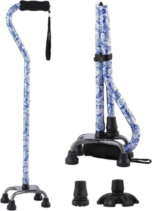 Floral Quad Cane for Women, Adjusta...