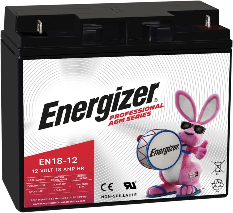 Energizer EN18-12, 12 Volt 18 Amp Hr, Long Lasting Sealed Lead Acid AGM Rechargeable Battery Ideal for Use in Wheelchairs, Electric Scooters, Generators, Backup Power, and More