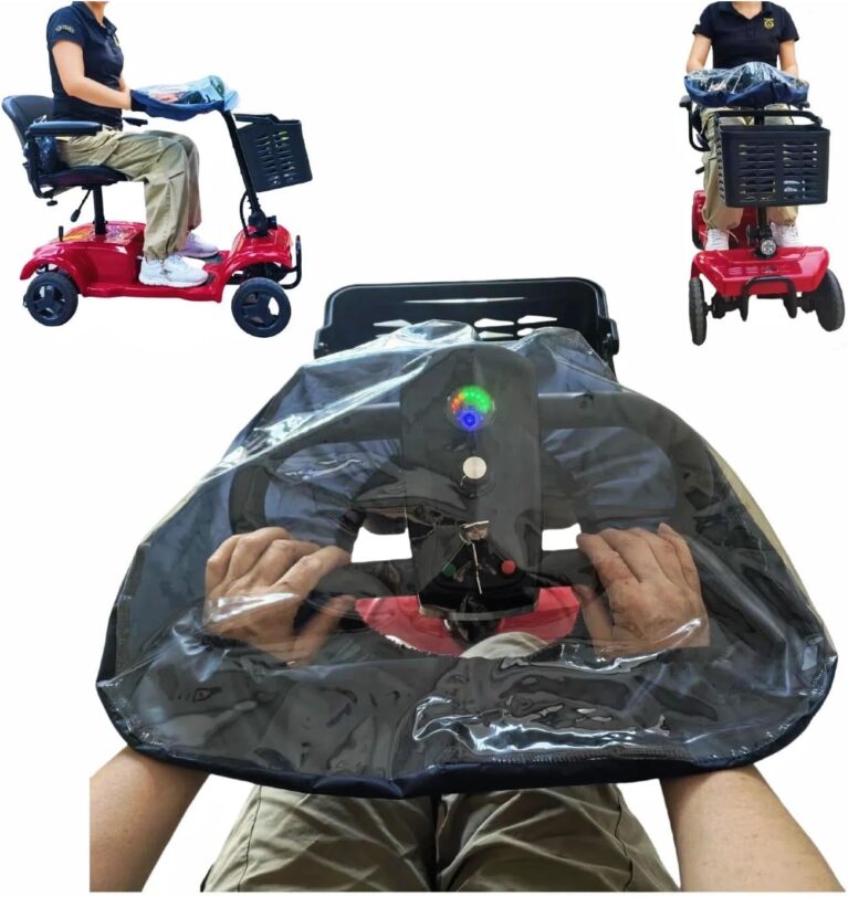 Mobility Scooter Control Panel Tiller Cover 19"x15"x8.6" Fit for Various 3/4 wheels Mobility Scooters, Heavy-Duty Clear PVC with Elastic Cuffs, Rain Guard for Outdoor Travel & Emergency Use