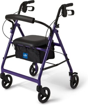 Medline Aluminum Rollator Walker wi...