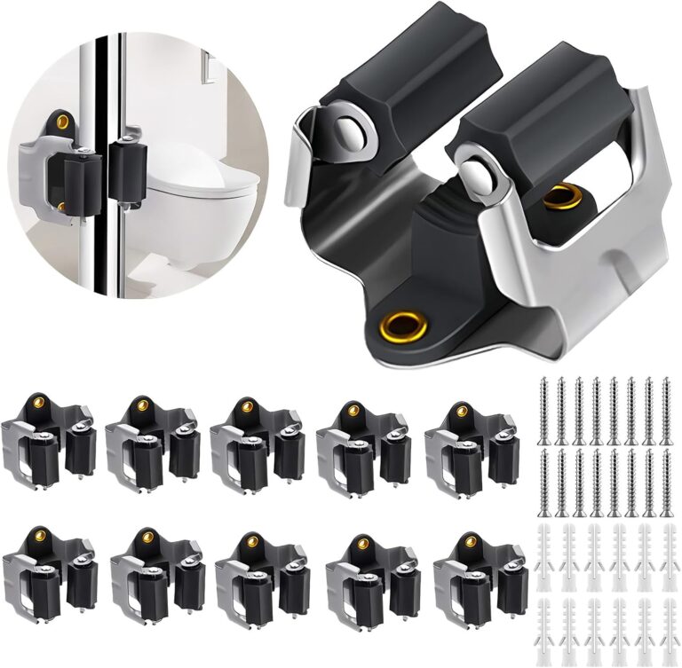 3-H 10 Pack Mop and Broom Holder Big Size Hanging 1 KG Extra, Broom Holder Wall Mount for Hanging and Organizing Shove Rake Yard Tools in Garage Garden Shed Laundry Kitchen,Black