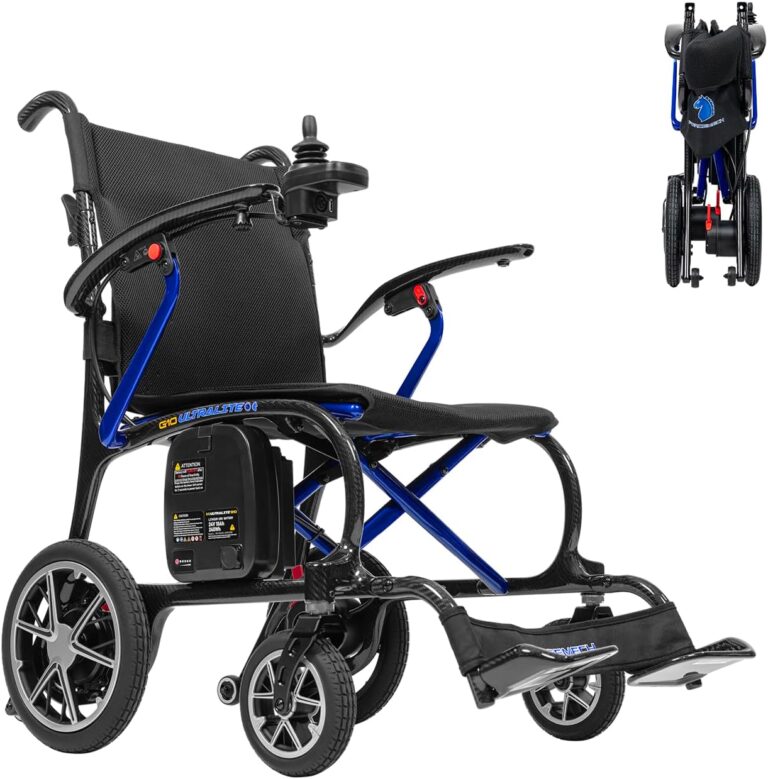 Ultralite G10 Electric Wheelchair for Adults 2026 New Model Full Carbon-Fiber Frame Travel-Ready Motorized Wheelchair for Adults 300lb Lightweight Foldable Electric Wheelchair