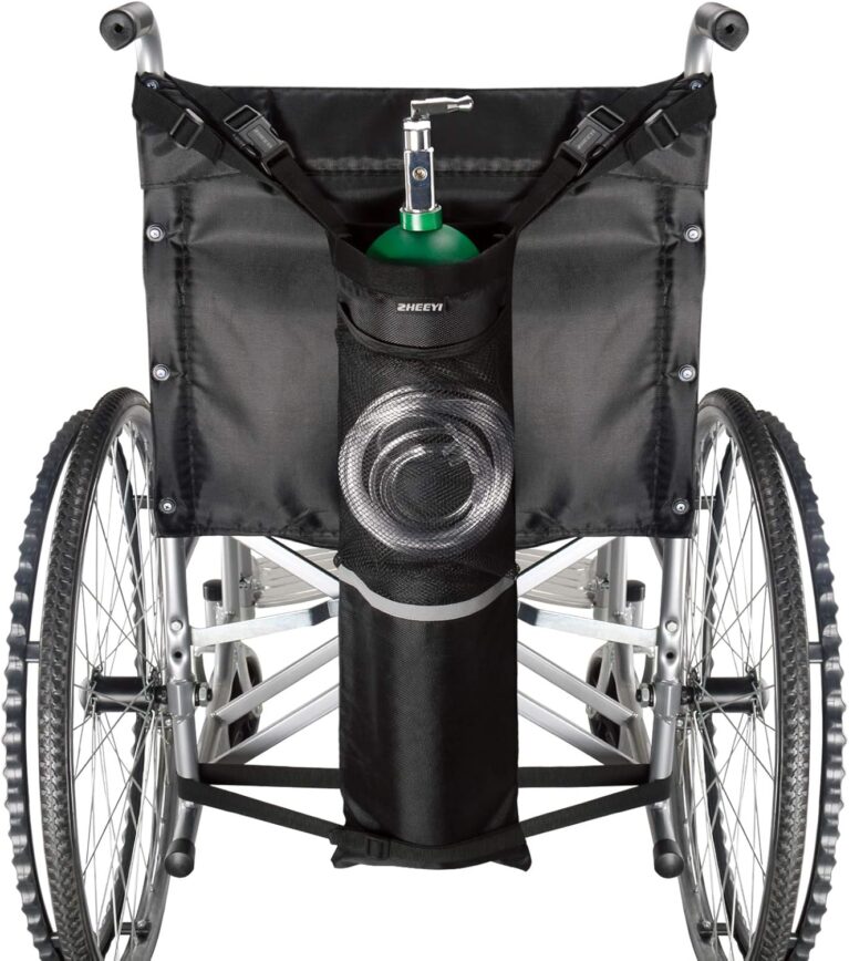 Oxygen Cylinder Bag for Wheelchairs with Buckles, Fits Any Wheelchair, Black (Fits Most Oxygen cylinders)