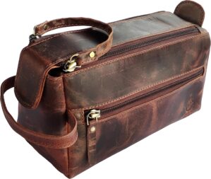 Rustic Town Leather Wash Bag for Me...