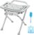 Folding Shower Chair Seat, 17.5″ Stainless Steel Small Shower Chair for Inside Shower with Pad, 400lbs Portable Travel Shower Stool, Safety Anti-Slip Bath Chair for Seniors, Disabled, Gray