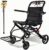 Upgraded 18.1″ Wide Seat Lightweight Transport Wheelchair for Adults & Seniors, Foldable Travel Wheelchair, Narrow Portable Folding Wheelchair for Tight Spaces, Car Trunk & Airport Travel