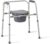 Medline 3-in-1 Steel Adjustable Bedside Commode w/ Microban Protection, Portable Bedside Toilet, 350 lb. Weight Capacity, Removable 7.5 QT. Bucket, Toilet Chair For Elderly, Tool-Free Assembly, Gray