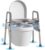 WHLICKS 500lbs Raised Toilet Seat with Handles – Adjustable Width Elevated Seat, Cozy Padded Toilet Seat Risers for Seniors, Handicap & Disabled, Fits All Toilets, Gray