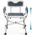 PELEGON Shower Chair for Elderly and Disabled (450lb) with Padded Armrests and Back, Adjustable Height Shower Seat, Heavy Duty Shower Chairs for Inside Shower, Handicap – Blue