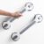 LEVERLOC 2 Pack Shower Grab Bars for Bathtubs and Showers, Easy to Install Suction Shower Handles for Bathroom Removable Handrails for Seniors Elderly Heavy Duty Safety Grip Waterproof Drill Free Gray