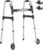 Walkers for Seniors, One-Hand Folding, 8 Height Adjustments, Walkers with Wheels, 2 Skis and 5″ Wheels, Lightweight Walker for Seniors, Standard Walkers for Seniors, Aluminum Frame, Frosted Silver