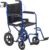Drive Medical Lightweight Expedition Folding Transport Wheelchair with Hand Brakes – Portable Support – Large Rear Wheels – Compact Folding – Comfortable Design – Blue