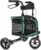 WALK MATE 3 Wheel Rollator Walker with Seat for Slim Seniors, Padded Backrest Lightweight Foldable Travel Walker Ideal for Elderly, 8 Inch Tri-Wheel Modern Mobility Walking Aid Aluminum, Green