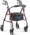 Medline Steel Rollator Walker with Seat, Burgundy, 350 lb. Weight Capacity, 6” Wheels, Foldable, Adjustable Handles, Rolling Walker for Seniors, Walker for Mobility Impaired