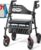 HOMLAND Foldable Rollator Walkers with Seat for Seniors, 8” Big Wheels, 350 lb. Weight Capacity, Adjustable Handles and Seat Height, Lightweight Rolling Walker, Black