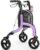 3 Wheel Walkers for Seniors, Foldable Wheeled Rollator with Cane Hold and Cup Hold, Three Wheel Rolling Walker Height Adjustable for Seniors (Purple)