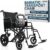 Vive Mobility Bariatric Transport Wheelchair for Adults – Supports 450lbs – Foldable, Heavy Duty Travel Wheel Chair – Portable, Transfer Aid with Swing Away Footrests & 22 Inch Wide Seat