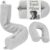 Dot&Dot Twist Memory Foam Travel Pillow, Bendable Neck Pillow for Airplane, Car and Home, 26-Inch Adjustable Roll with Washable Cotton Cover, Gray