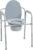 Drive Medical Folding Steel Bedside Commode Chair – 3-in-1 Portable Toilet – Adjustable Height – 350 Lb Weight Capacity – 7.5 Qt Bucket – Adult Commode – Grey