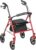 Drive Medical Rollator Walker with Seat – Stable Mobility Support – Height Adjustable – Durable Steel Frame Construction – Smooth 7.5″ Wheels – Foldable Frame – 350 Lb Limit – Red