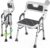 Foldable Shower Chair for Inside Shower with Arms and Back, Shower Chair for Elderly and Disabled with Adjustable Height,Folding Bath Chairs for Seniors,Quick-Assembly & Comfortable