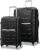Samsonite Freeform 2-Piece Luggage Set – Carry-On & Large Checked Luggage with Dual Spinner Wheels – Durable Polypropylene Hardshell – TSA Lock, Airline-Approved – Expandable Hard Shell – Black