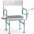 Folding Shower Chair XXL with Arms, Backrest & Soft Cushion, 440lb Capacity | Foldable Shower Chair for Inside Shower, Tub and Bathroom, Height Adjustable Shower Seat for Elderly and Disabled