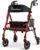 BlessReach Lightweight Foldable Rollator Walkers with Seat for Seniors, 300 lb Capacity, 5-Position Adjustable Height, Premium Hybrid Rolling Walker – Aluminum and Carbon Steel (Red)
