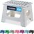 Handy Laundry Folding Lightweight Step Stool – Sturdy Enough to Support Adults – Opens Easy with One Flip – Great for Kitchen, Bathroom or Bedroom (White – 9 Inch)