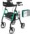Cosydora Rollator Walkers for Seniors with Seat, 15 Lbs Ultra Lightweight Foldable Rolling Walker, 350Lbs Heavy Duty Aluminum, 8″ All Terrain Wheels, Dual Adjustable Height, Shimmer Green