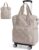 BAGSMART Rolling Duffle Bag with Wheels, 35L Carry on Travel Bag with Detachable Wheels, PVC Wet Pocket Duffel bag with Wheels, Camel