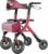 HOMLAND Foldable Rollator Walker for Seniors with Seat, Burgundy | 10″ All-Terrain Wheels, 16.4 lb Lightweight, Lockable Brakes, 300 lbs Capacity