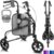 Vive Mobility 3 Wheel Walker – Three Wheeled Rollator for Seniors – Lightweight, Foldable, Narrow, Heavy Duty – for Elderly Men Women – Folding 3-Wheel Tri Scooter with Basket Bag