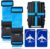 BILIONE 2 Pack Luggage Straps for Suitcases with Password Lock & Metal Airplane Tags, Adjustable Suitcase Belt & Travel Belt, Luggage Connector Straps to Connect Two Bags 20-34 Inch (Blue)