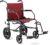 Medline Basic Steel Transport Chair – Full-Length Arms, Swing-Away Footrests, 12″ Wheels – Gray/Burgundy – Durable & Convenient Mobility Aid