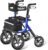 Walkers for Seniors, Rollator Walker with Seat, 12″ Big Rubber Wheels All Terrain Rolling Walker with Backrest, Foldable Rollator Walker, Reinforced Aluminum Frame, Built-in Cable, Blue