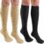 CASMON 2 Pairs Zipper Compression Socks for Women & Men,15-20 mmHg Closed Toe Knee High Support Sock for Varicose Vein Edema