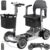 Lightweight Mobility Scooter for Seniors & Adults – Airline & Cruise Approved, 45lb Portable Motorized Scooters with Removable Battery for 12.4 Miles Range, Pneumatic Tires, 330lb Capacity, Silver
