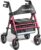 SOUNDFUSE Walkers for Seniors, Rollator Walker with Seat, 8″ All Terrain Wheels, Double Support Bar, 16″ Ergonomic Arc Seat and Comfortable Backrest, Dual Height Adjustable and Foldable Design