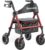 SOUNDFUSE Rollator Walkers for Seniors with Seat, Foldable Lightweight Rolling Walker with 8″ Big PU Wheels, Ergonomic Seat, Dual Height Adjustment