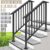 VIVOHOME 2-Pack Galvanized Steel Hand Rails for Outdoor Steps – 40.6″ Black Oval and Safety Balusters Exterior Railing Kit for Porch, Deck, or Indoor Stairs (4-Step, Black)